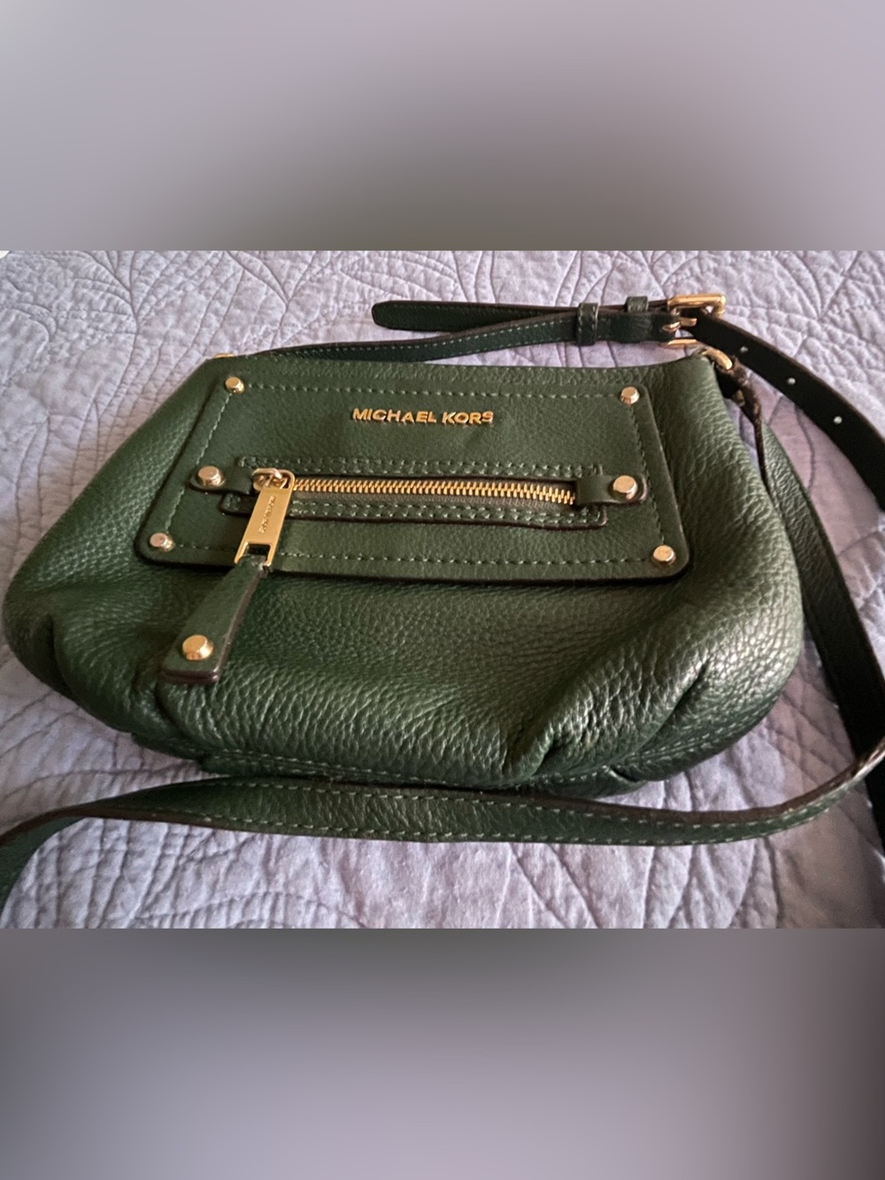 Michael Kors Gilmore Leather Crossbody Bag Forest Green